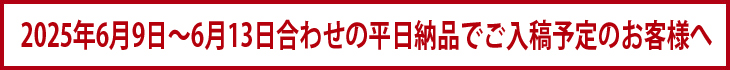 2025年6月9日～6月13日の平日納品